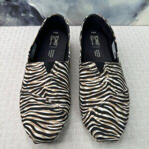 Toms Womens Size 8.5 Alpargata Espadrille Animal Print Slip-On Casual Flats